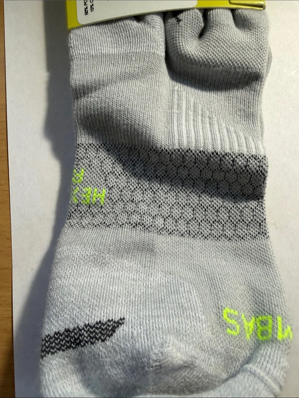 Bombas Light Gray Athletic Ankle Socks with Black Accent M